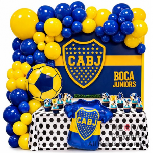 SET DE GLOBOS ARCO XL FELIZ CUMPLEA�OS BOCA XYL 67 UNIDADES